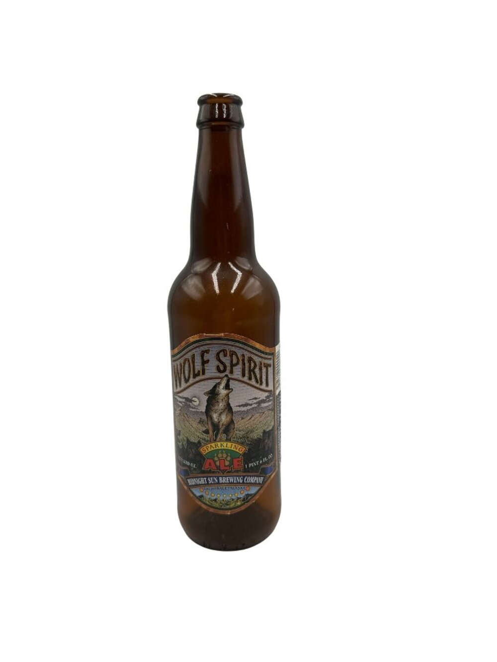 Wolf Spirit Sparkling Ale Empty Bottle Midnight Sun Brewing Co. Anchorage Alaska